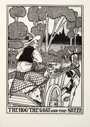 Het varken, de geit en het schaap, uit Fontaine Fabels, uitgegeven 1905
