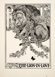 De leeuw verliefd, uit Honderd fabels van Aesopus, uitgegeven 1903