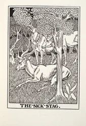 Het Zieke Hert, uit Fontaine Fabels, uitgegeven 1905