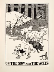 De zeug en de wolf, uit Honderd fabels van Aesopus, uitgegeven 1903
