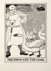 De Zwaan en de Kok, uit Fontaine Fabels, uitgegeven 1905
