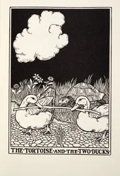 De Schildpad en de Twee Eenden, uit Fontaine Fabels, uitgegeven 1905