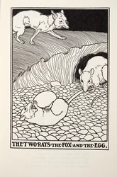 De twee ratten, de vos en het ei, uit Fontaine Fabels, uitgegeven 1905
