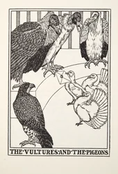De Gieren en de Duiven, uit Fontaine Fabels, uitgegeven 1905