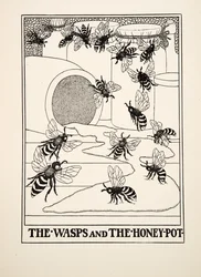 De wespen en de honingpot, uit Honderd fabels van Aesopus, uitgegeven 1903