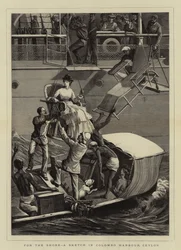 Voor de Kust, een Schets in de Haven van Colombo, Ceylon