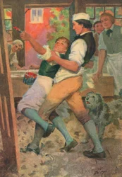 Illustratie voor Adam Bede door George Eliot (kleurenlitho)