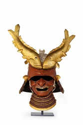 Een kawari kabuto (exotische helm)