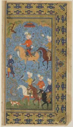 Een Koninklijke Jacht uit een Shahnama (Boek der Koningen) door Firdawsi, ca. 1590-1600