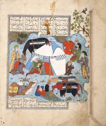 Een slapende man wordt onthoofd in zijn tent, ca. 1560