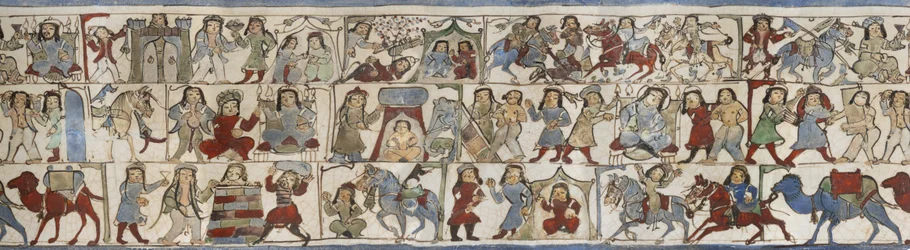 Beker met afbeelding van de "Shahnama", Kashan, Iran, Saljuq-periode, eind 12e eeuw