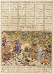 Folio uit een Shahnama (Boek der Koningen) door Firdawsi (gest. 1020); verso: Ardashir vangt Ardavan, Tabriz, Iran, Il-Khanid periode, ca. 1330-40