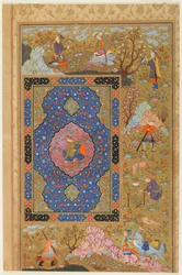 Folio uit een album; verso: Jonge vrouw, Isfahan, Iran, Safavid periode, 1590-1610