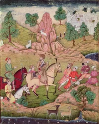 Jacht met een valk, Safavidische dynastie (1502-1736)