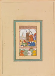 Interieur met figuren