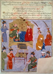 Voorstelling van Houlagou Khan (1217-1265), hij is de kleinzoon van Genghis Khan
