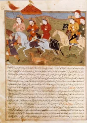 Voorstelling van Houlagou Khan, kleinzoon van Genghis Khan