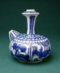 Safavid Blauw en Wit Kendi, 1600-50