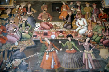 Shah Abbas I de Grote ontvangt Nadr Vali Muhammad Khan van het Kanaat van Bukhara, Ontvangsthal