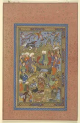 Sulayman en Bilqis op de troon, ca. 1590-1600
