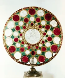De beker van Salomo, met een reliëf cameo van een koning, Sassanidische Periode (226-651)