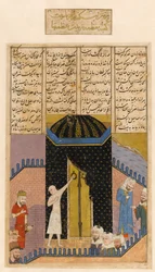 De Shahnameh. Eskandar (Alexander de Grote) bezoekt de Ka