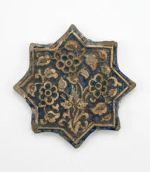 Tegel in achtpuntige stervorm, Il-Khanid periode, 1256-1335