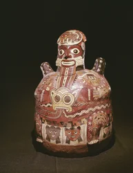 Aardewerk vat van een godenfiguur, Nazca Cultuur