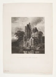 Kasteelruïne bij een rivier