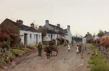 Een Welsh Dorp - Avond, rond 1890-1910