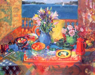 De balkon tafel
