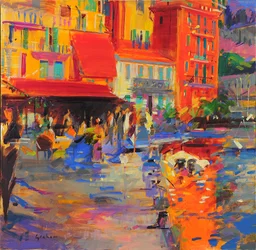 La Dolce Vita, Villefranche-sur-mer, 2021 (olieverf op doek)