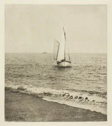 Een Suffolk garnalenvisser "Komt aan land"