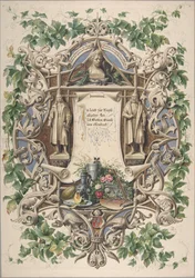 Hulde van Beierse kunstenaars aan koning Ludwig I, 1874