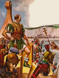 Julius Caesar valt Groot-Brittannië binnen