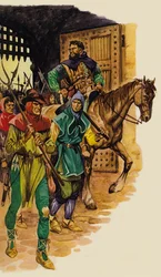 Het gepeupel boerenleger, geleid door Wat Tyler