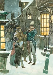 Victoriaanse kerstscène