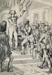 Eerste uitreiking van de kruisen van het Legioen van Eer (opgericht in 1802) in de Kerk van de Invalides op 14 juli