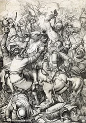 Koning Sebastian I van Portugal (1554-1578) gevangen genomen in de Slag bij Alcacer-Quibir (Ksar el-Kebir of Slag van de Drie Koningen) op 4/08/1578 in Marokko (Koning Sebastian I van Portugal gevangen genomen in de Slag bij Ksar El Kebir (Slag van de Drie
