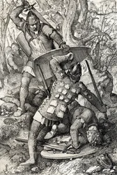 De dood van Ernst II van Zwaben (1010-1030) in een gevecht tegen de bisschop van Konstanz, Duitsland