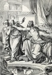 De Gepidische prinses Rosamunde (gestorven 572) en haar geliefde, de moordenaar van haar echtgenoot koning Alboin, vergiftigden zich met dezelfde beker vergif, 572