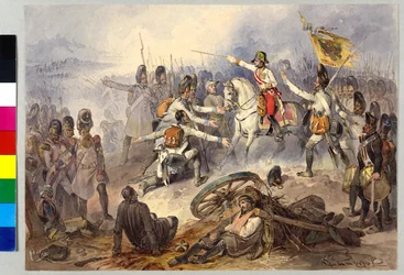 Slag bij Stockach 1799 (aquarel)