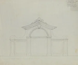 Fontein in de perziktuin van de Upper Belvedere