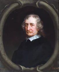 Portret van Thomas Hobbes van Malmesbury, de filosoof (olieverf op doek)