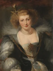 Portret van Helena Fourment (1614-1673), de tweede vrouw van de kunstenaar, ca. 1650