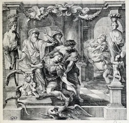 De dood van Achilles, naar Pierre Paul Rubens
