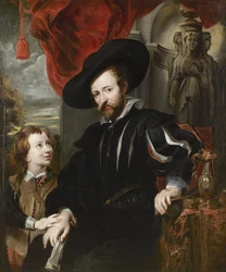 Portret van schilder Peter Paul Rubens en zijn zoon Albert