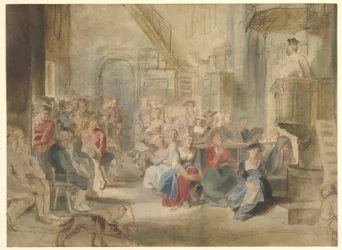 Een preek in een dorpskerk