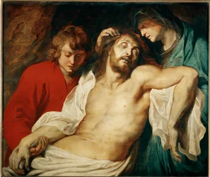 Deploratie met de heilige Maria en de apostel Johannes, ca. 1614-15 (schilderij op eikenhout)