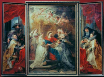 De heilige maagd verschijnt aan de heilige Ildefonso